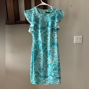 Tommy Hilfiger Turquoise Paisley Ruffle Dress
